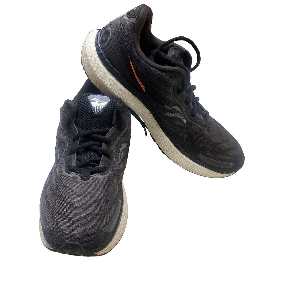 Saucony Triumph 19 Mens Size 12 Black White Running Shoes Sneakers S20678-10